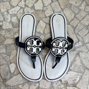 Tory Burch Miller Black and White Women's Sandals
